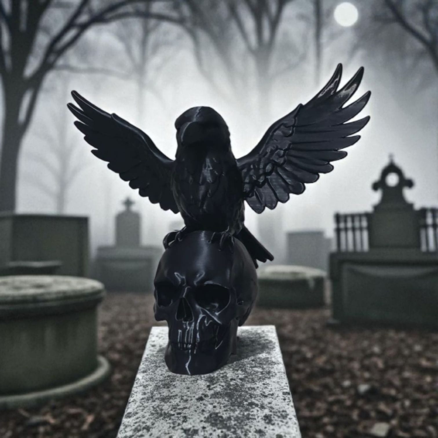 Skull and Raven Angel of Death